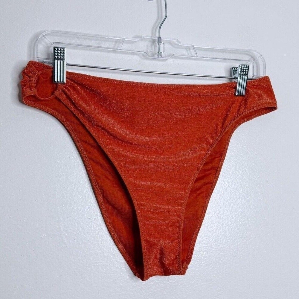 Zara Orange Metallic Bikini Bottom Year 2025 Size X-Large